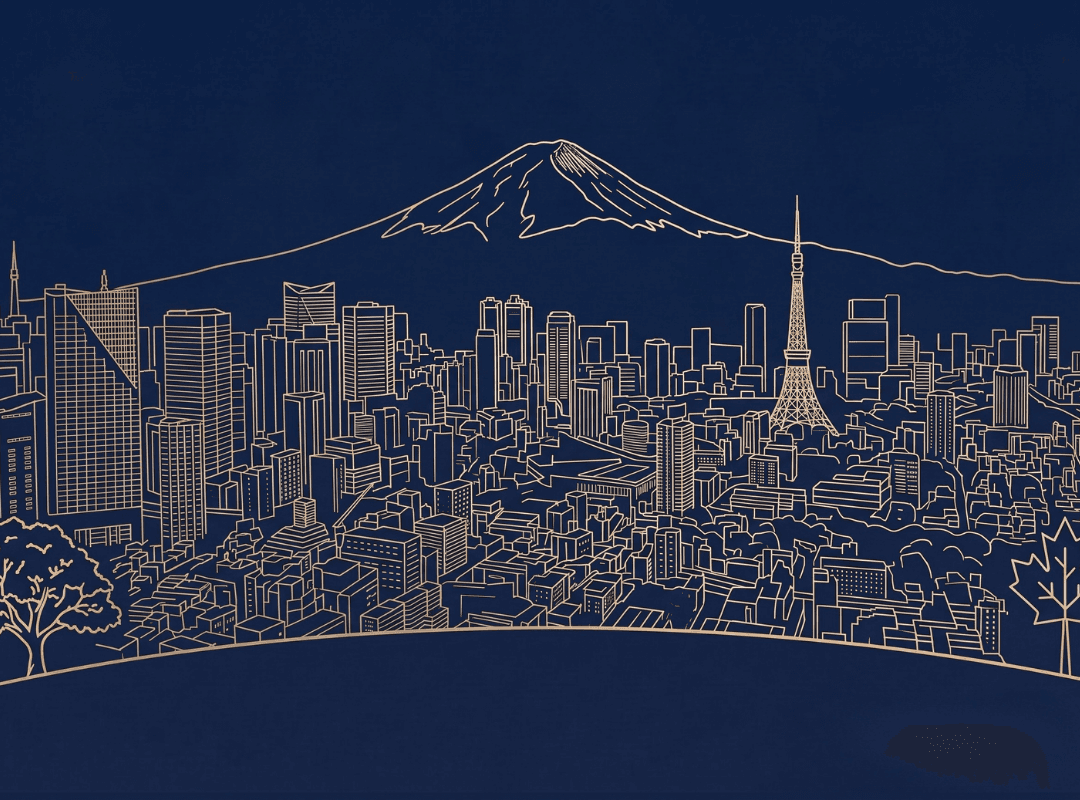 London & Tokyo cityscape illustration